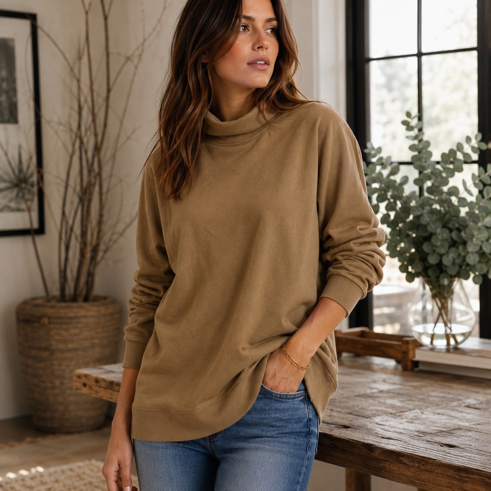Native Youth Sweatshirt Womens Small‎ Brown Neutral Minimalist Streetwear